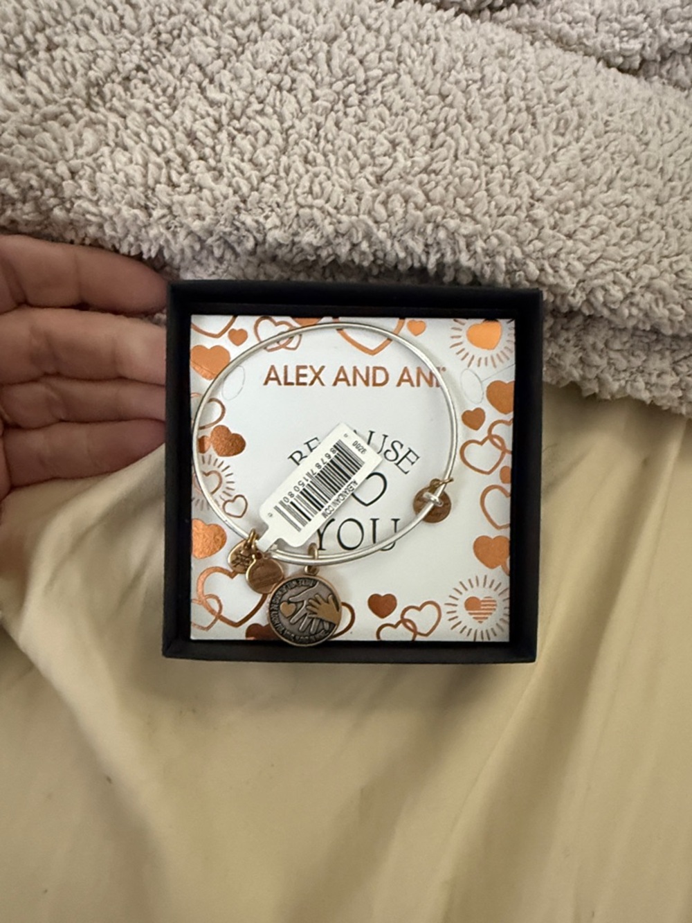 Alex and Ani Silver & Gold Charm Bangle Bracelet